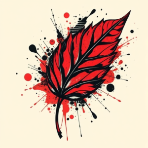 Trash Polka Leaf Tattoo