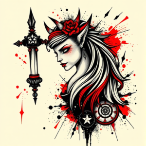 Trash Polka Libra Tattoo