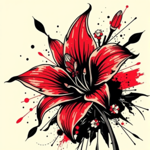 Trash Polka Lily Tattoo