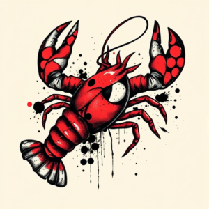 Trash Polka Lobster Tattoo