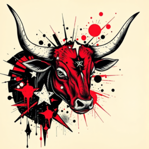 Trash Polka Longhorn Tattoo