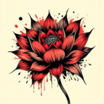 Trash Polka Lotus Tattoo