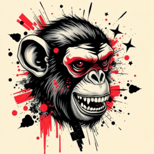 Trash Polka Monkey Tattoo