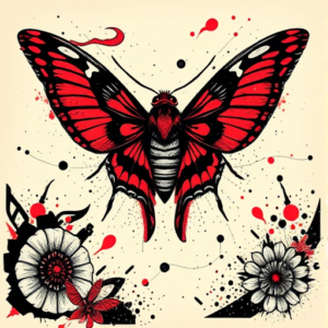 Trash Polka Moth Tattoo