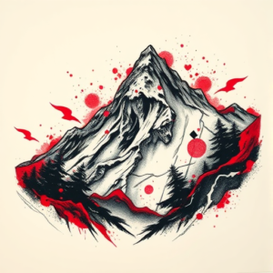 Trash Polka Mountain Tattoo