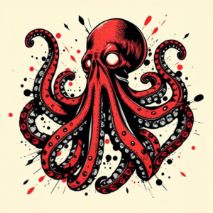 Trash Polka Octopus Tattoo