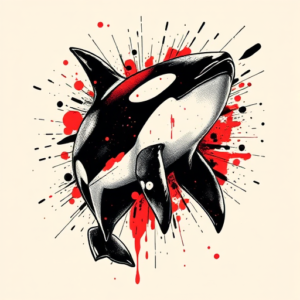 Trash Polka Orca Tattoo