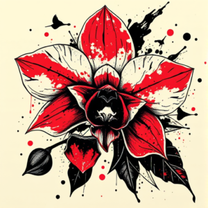 Trash Polka Orchid Tattoo