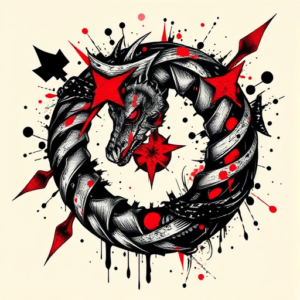 Trash Polka Ouroboros Tattoo