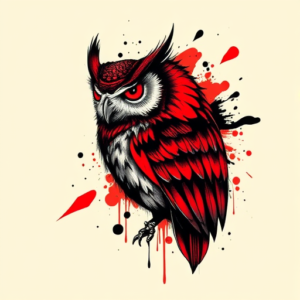 Trash Polka Owl Tattoo