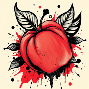 Trash Polka Peach Tattoo