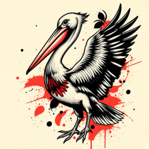 Trash Polka Pelican Tattoo