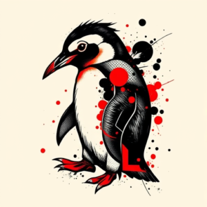 Trash Polka Penguin Tattoo