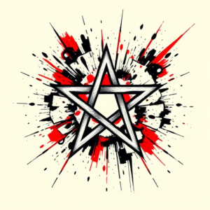 Trash Polka Pentagram Tattoo