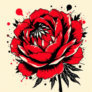 Trash Polka Peony Tattoo