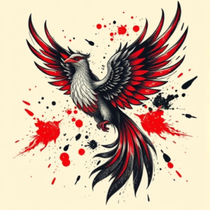 Trash Polka Phoenix Tattoo