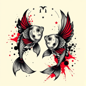 Trash Polka Pisces Tattoo