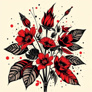 Trash Polka Plant Tattoo