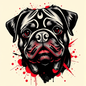 Trash Polka Pug Tattoo