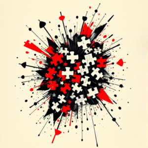 Trash Polka Puzzle Tattoo