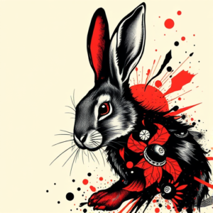 Trash Polka Rabbit Tattoo