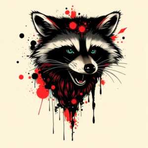 Trash Polka Raccoon Tattoo