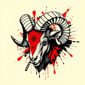Trash Polka Ram Tattoo