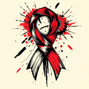 Trash Polka Ribbon Tattoo