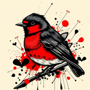 Trash Polka Robin Tattoo