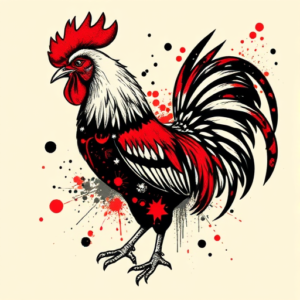 Trash Polka Rooster Tattoo