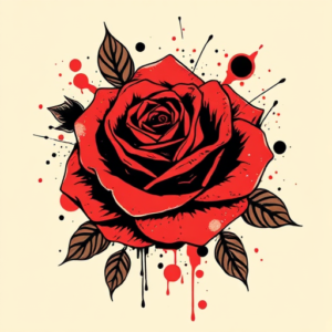 Trash Polka Rose Tattoo