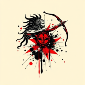 Trash Polka Sagittarius Tattoo