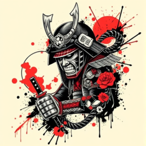 Trash Polka Samurai Tattoo