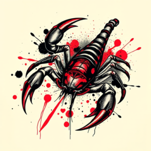 Trash Polka Scorpion Tattoo