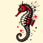 Trash Polka Seahorse Tattoo