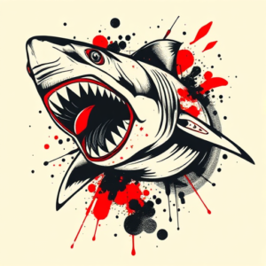 Trash Polka Shark Tattoo