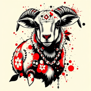 Trash Polka Sheep Tattoo