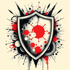 Trash Polka Shield Tattoo