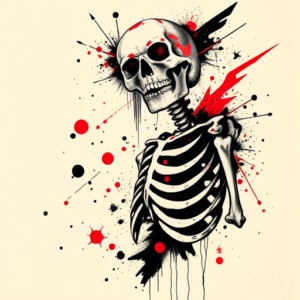 Trash Polka Skeleton Tattoo