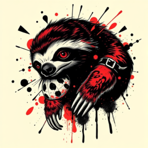 Trash Polka Sloth Tattoo