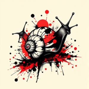 Trash Polka Snail Tattoo