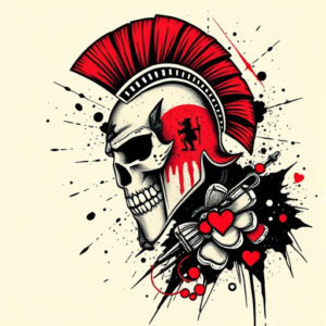 Trash Polka Spartan Tattoo