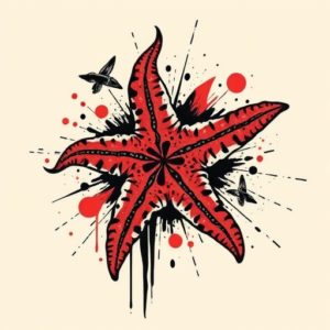 Trash Polka Starfish Tattoo