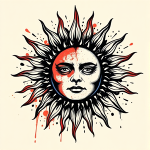 Trash Polka Sun Tattoo