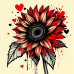 Trash Polka Sunflower Tattoo