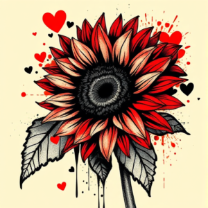 Trash Polka Sunflower Tattoo