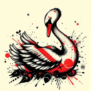 Trash Polka Swan Tattoo