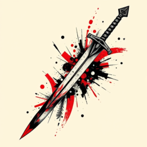 Trash Polka Sword Tattoo