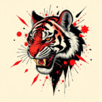 Trash Polka Tiger Tattoo