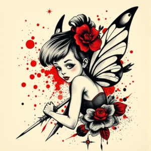 Trash Polka Tinkerbell Tattoo